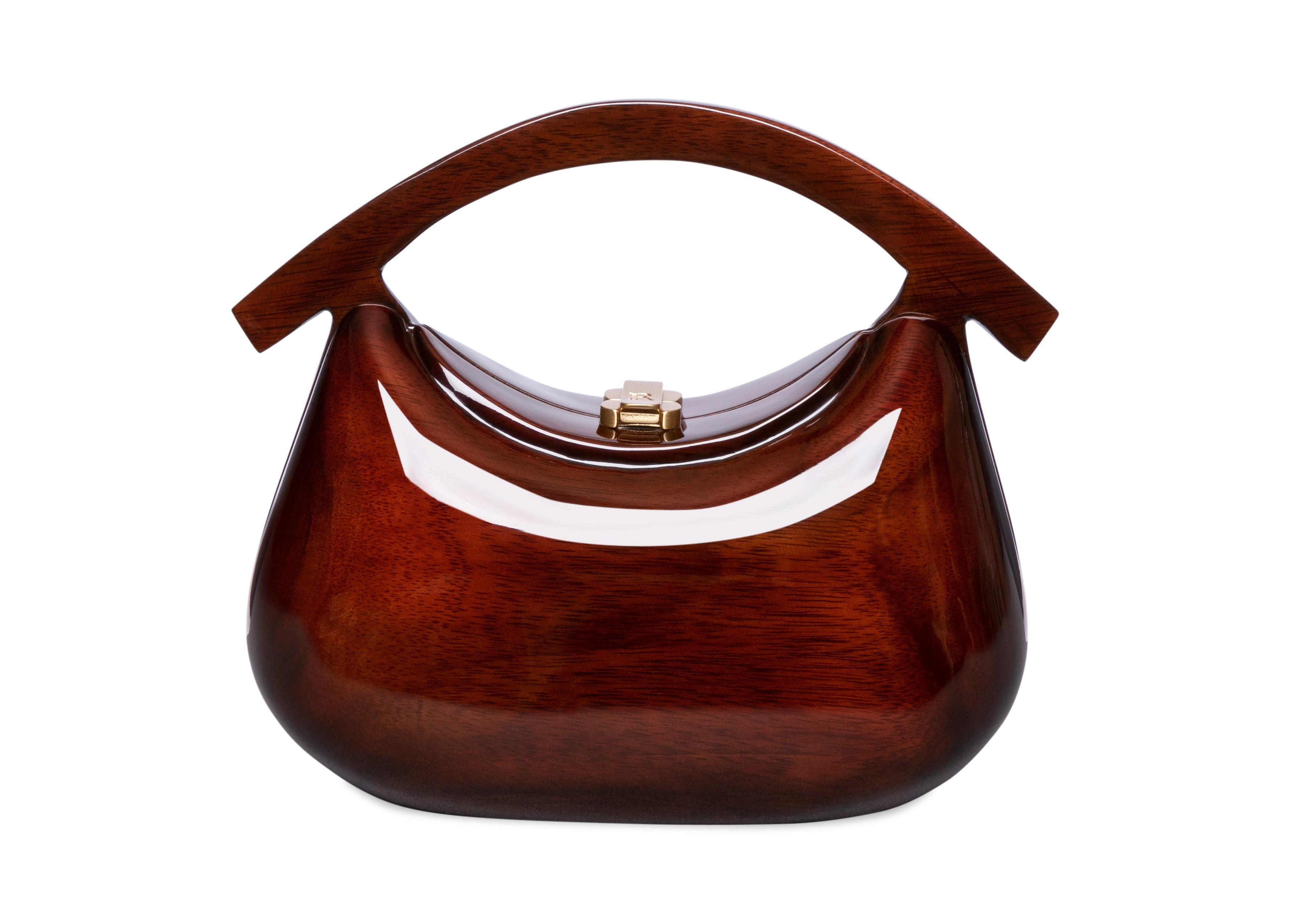 Miya Sculptural Handbag Natural Wood | ROCIO