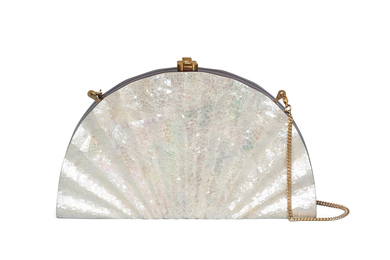 New Fandango Clutch Mother of Pearl & Wood Border
