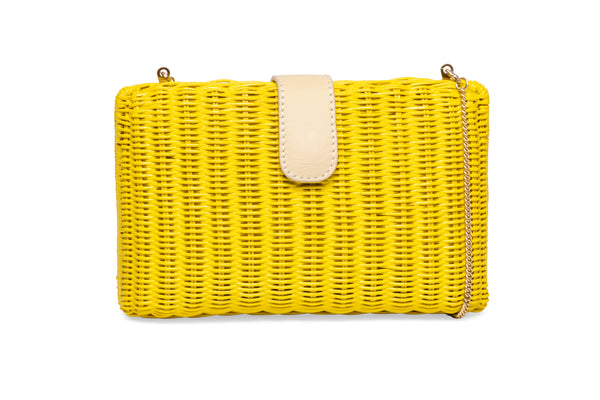 Yellow on sale rattan bag